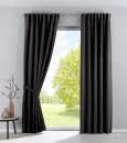 -100002652-2-2 x Verdunkelungsvorhänge »PALERMO DARK« Blickdicht Fleece Schlaufen Kräuselband