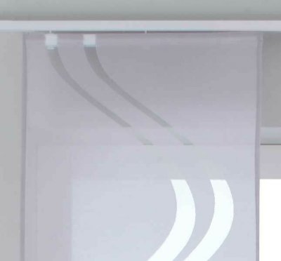-20190418-2- Grau HxB 245x45 cm 2er Set Flächenvorhänge Ausbrenner Welle Transparent Paneelwagen Zubhör