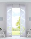 -20190418-2- Grau HxB 245x45 cm 2er Set Flächenvorhänge Ausbrenner Welle Transparent Paneelwagen Zubhör