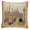 -202069- Venedig 45x45 cm Kissenhülle Gobelin Reißverschluß Kissenbezug Hülle Sofakissen Dekokissen
