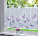-202071-Scheibengardine »Ulm« Voile Transparent Bedruckt Ausbrenner Stangendurchzug