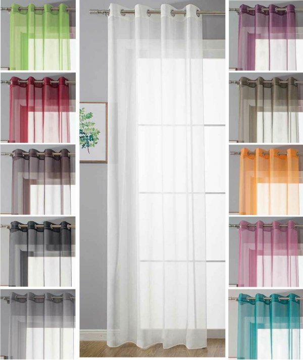 -20332-cn-Ösenvorhang Transparent Gardine »Uni« Vorhang Stores Bleibandabschluß Wohnzimmer