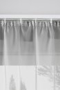 -202076- Grau HxB 255x140 cm 1er Pack Schlaufenschal uni transparent Voile Kräuselband Schlaufen