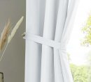 -20400N2- Weiß HxB 245x140 cm 2er Set Vorhänge Schal Schlaufen »Berlin« Microsatin Blickdicht Kräuselband