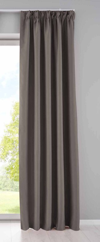 -202020610- Taupe HxB 225x295 cm Verdunkelungsvorhang Blickdicht »NewYork« verdeckte Schlaufen Kräuselband