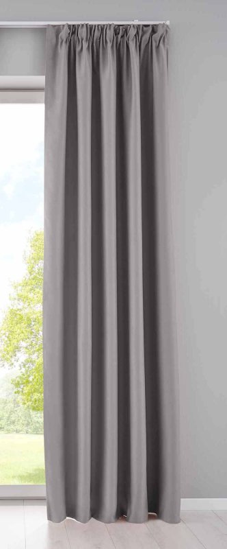 -202020610- Grau HxB 245x295 cm Verdunkelungsvorhang Blickdicht »NewYork« verdeckte Schlaufen Kräuselband