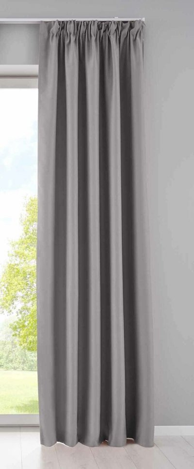 -202020610- Grau HxB 245x295 cm Verdunkelungsvorhang Blickdicht »NewYork« verdeckte Schlaufen Kräuselband
