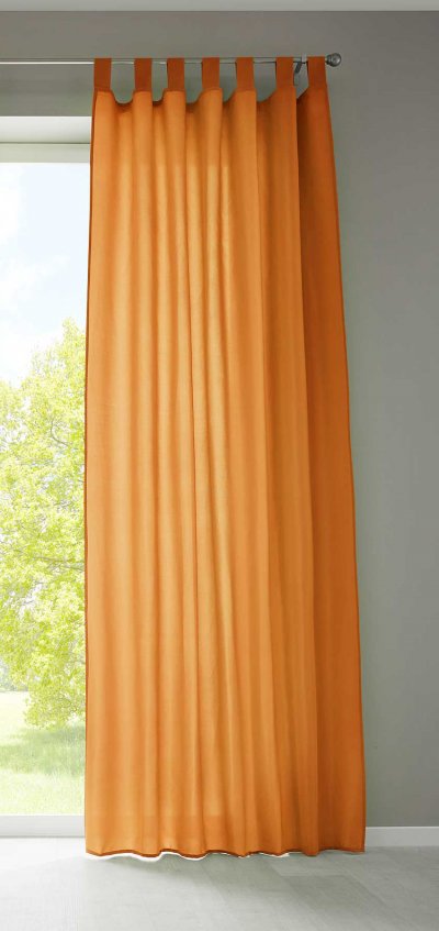 -20400N- Orange HxB 175x140 cm 1er Set Vorhang Schal Schlaufen »Berlin« Microsatin Blickdicht Kräuselband