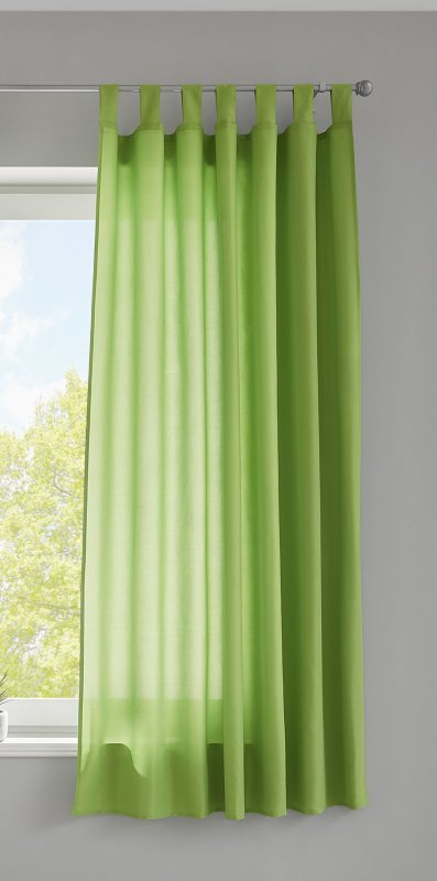 -20400N- Apfelgrün HxB 175x140 cm 1er Set Vorhang Schal Schlaufen »Berlin« Microsatin Blickdicht Kräuselband