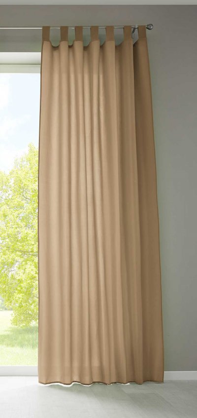 -20400N- Sand HxB 245x140 cm 1er Set Vorhang Schal...