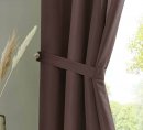 -20400N- Braun HxB 245x140 cm 1er Set Vorhang Schal Schlaufen »Berlin« Microsatin Blickdicht Kräuselband