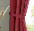 -20400N- Bordeaux HxB 245x140 cm 1er Set Vorhang Schal Schlaufen »Berlin« Microsatin Blickdicht Kräuselband