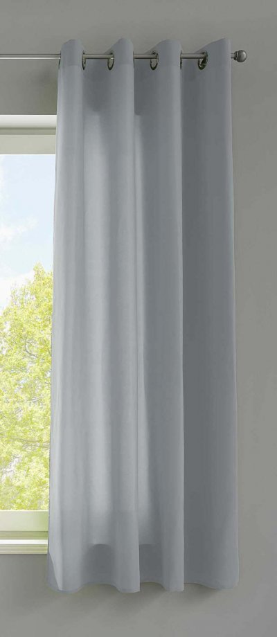 -20405N- Grau HxB 175x140 cm Vorhang Schal Ösen...