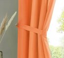 -20405N- Orange HxB 245x140 cm Vorhang Schal Ösen »Berlin« Schal Microsatin Blickdicht Lichtdurchlässig Uni