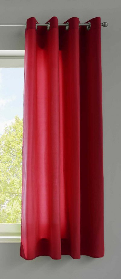 -20405N- Bordeaux HxB 175x140 cm Vorhang Schal Ösen...