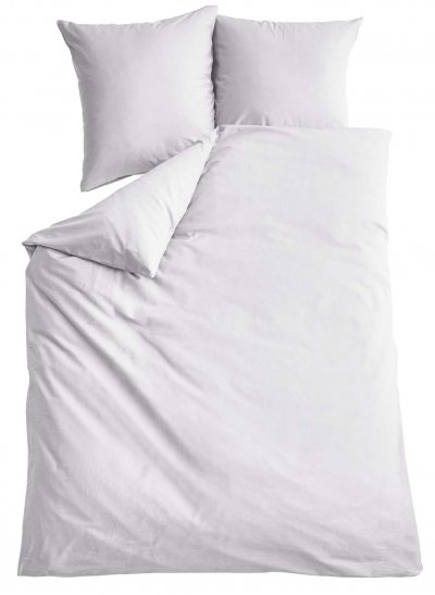 -202090- Weiß BxL 135x200 cm Bettwäsche Set »Berlin« Microsatin Bettbezug Kopfkissenbezug Hautfreundlich