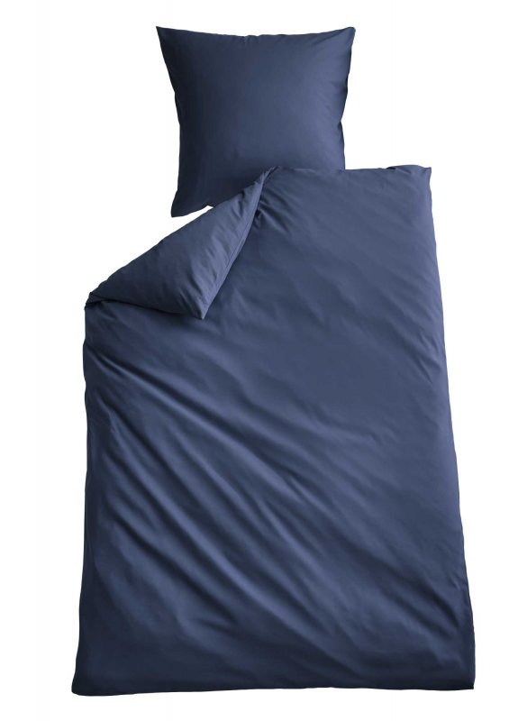 -202090- Dunkelblau BxL 135x200 cm Bettwäsche Set »Berlin« Microsatin Bettbezug Kopfkissenbezug Hautfreundlich