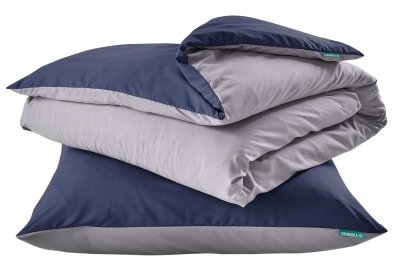 -202090- Dunkelblau Grau BxL 135x200 cm Bettwäsche...