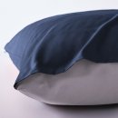-202090- Dunkelblau Grau BxL 135x200 cm Bettwäsche Set »Berlin« Microsatin Bettbezug Kopfkissenbezug Hautfreundlich