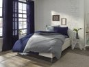 -202090- Dunkelblau Grau BxL 135x200 cm Bettwäsche Set »Berlin« Microsatin Bettbezug Kopfkissenbezug Hautfreundlich