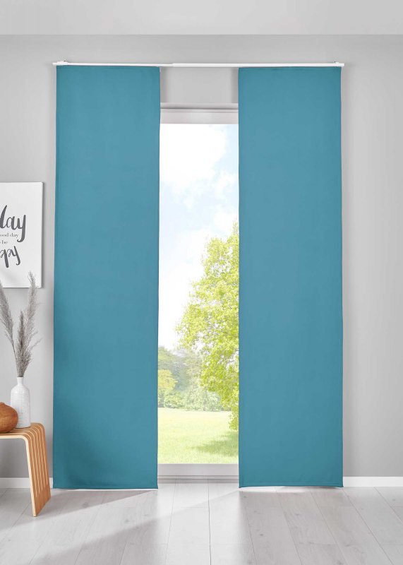 -202020680-2- Petrol HxB 245x60 cm 2 Verdunkelung Schiebegardinen »NewYork« Flächenvorhänge Paneelwagen