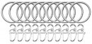 -2021192- Silber  Ø 35/40 mm 10er Set Gardinenringe mit Faltenlegehaken »Köln« Ø 35/40mm Gardinenstange