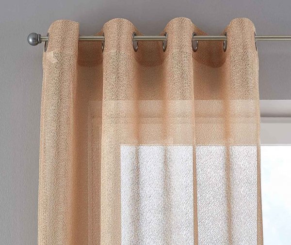 -202220353- Taupe HxB 245x145 cm Gardine Netz Struktur mit Ösen uni einfarbig transparent Netzoptik Netzstruktur