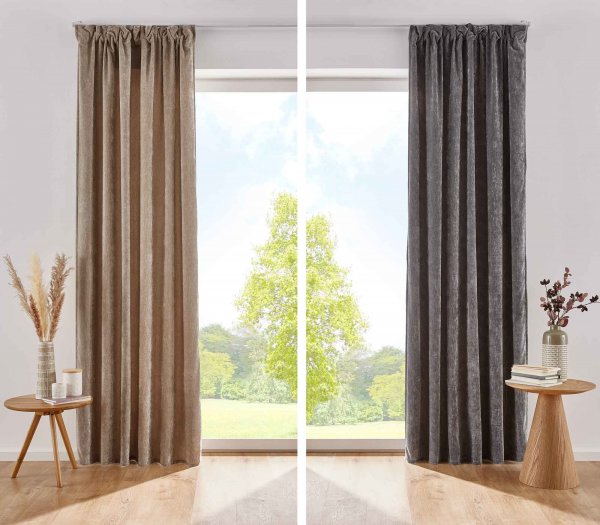 -2022500-Vorhang Thermo Chenille Schlaufenband Samtig Weich Verdunkelung