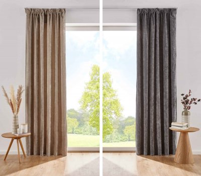 -2022500-Vorhang Thermo Chenille Schlaufenband Samtig...