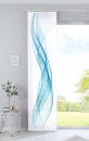 -2022400B- Welle Blau HxB 245x60 cm Schiebevorhang »Izmir« Blickdicht Microsatin Druck inkl. Paneelwagen