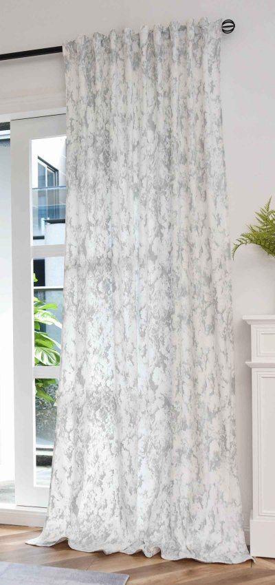 -2023300- Weiß Silber HxB 245x140 cm Vorhang Samt...