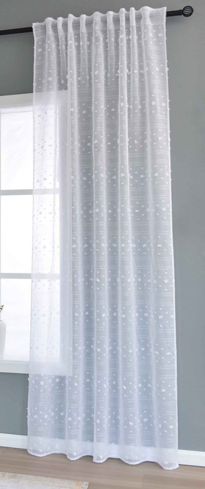 -2023400- Natur  HxB 245x140 cm Gardine Pompom...