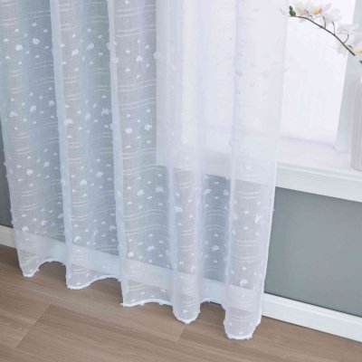 -2023400- Natur  HxB 245x140 cm Gardine Pompom »VALENCIA« Multiband Scherli Transparent Leinen-Optik