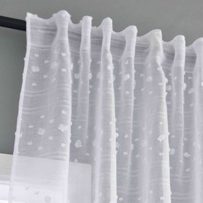 -2023400- Natur  HxB 245x140 cm Gardine Pompom »VALENCIA« Multiband Scherli Transparent Leinen-Optik