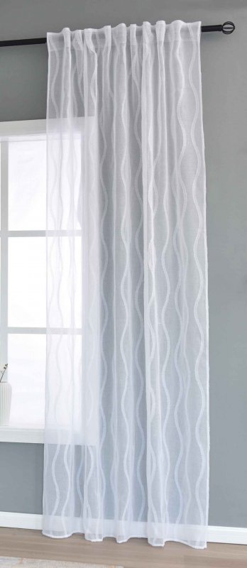 -2023420- Natur HxB 245x145 cm Gardine Waves »VALENCIA« Multiband Scherli Transparent Leinen-Optik