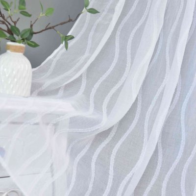 -2023420- Natur HxB 245x145 cm Gardine Waves »VALENCIA« Multiband Scherli Transparent Leinen-Optik