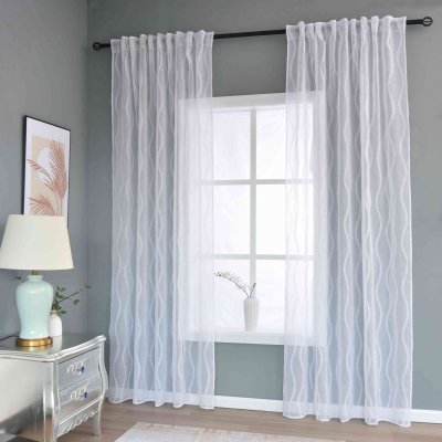 -2023420- Natur HxB 245x145 cm Gardine Waves »VALENCIA« Multiband Scherli Transparent Leinen-Optik