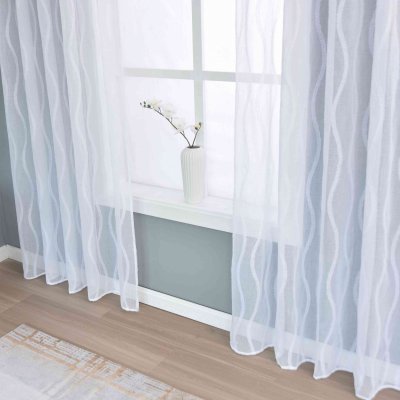 -2023420- Natur HxB 245x145 cm Gardine Waves »VALENCIA« Multiband Scherli Transparent Leinen-Optik