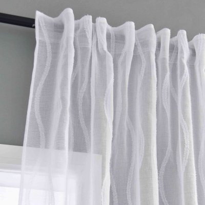 -2023420- Natur HxB 245x145 cm Gardine Waves »VALENCIA« Multiband Scherli Transparent Leinen-Optik