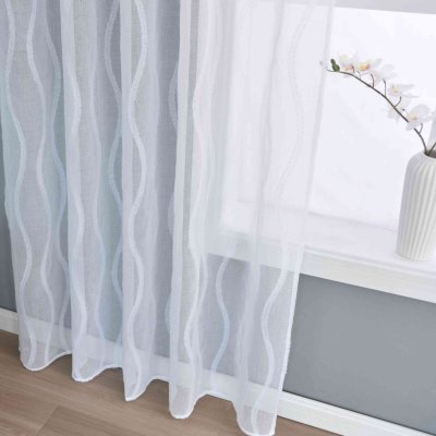 -2023420- Natur HxB 245x145 cm Gardine Waves »VALENCIA« Multiband Scherli Transparent Leinen-Optik