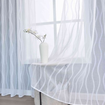 -2023420- Natur HxB 245x145 cm Gardine Waves »VALENCIA« Multiband Scherli Transparent Leinen-Optik