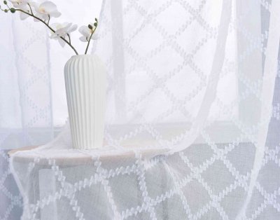 -2023430- Natur HxB 245x145 cm Gardine Diamond »VALENCIA« Multiband Scherli Transparent Leinen-Optik