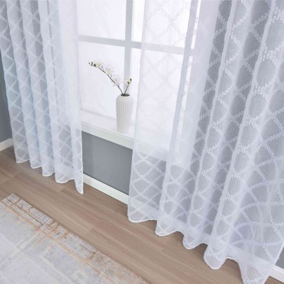 -2023430- Natur HxB 245x145 cm Gardine Diamond »VALENCIA« Multiband Scherli Transparent Leinen-Optik