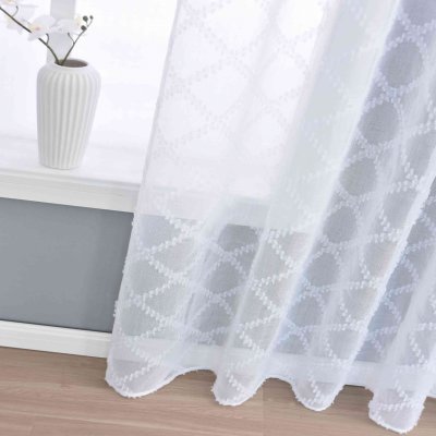 -2023430- Natur HxB 245x145 cm Gardine Diamond »VALENCIA« Multiband Scherli Transparent Leinen-Optik