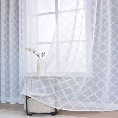 -2023430- Natur HxB 245x145 cm Gardine Diamond »VALENCIA« Multiband Scherli Transparent Leinen-Optik