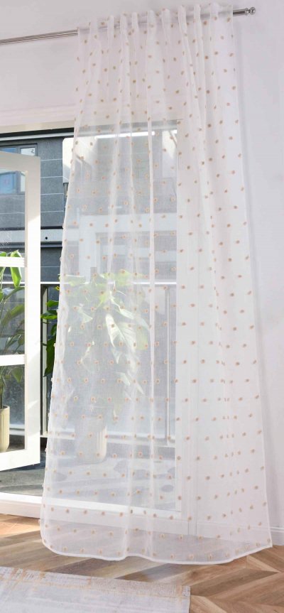 -2023470- Natur Taupe HxB 245x145 cm Gardine Pompom...