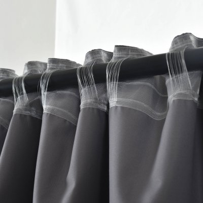 -2023600- Dunkelgrau HxB 175x140 cm Verdunkelungsvorhang 100% Verdunkelung »BOSTON Dark« Multibandaufhängung