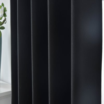 -2023600- Schwarz HxB 175x140 cm Verdunkelungsvorhang 100% Verdunkelung »BOSTON Dark« Multibandaufhängung