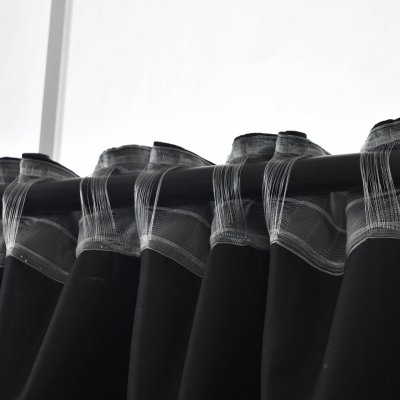 -2023600- Schwarz HxB 175x140 cm Verdunkelungsvorhang 100% Verdunkelung »BOSTON Dark« Multibandaufhängung