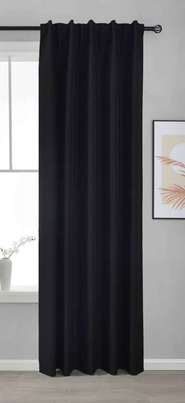 -2023600- Schwarz HxB 245x140 cm Verdunkelungsvorhang 100% Verdunkelung »BOSTON Dark« Multibandaufhängung